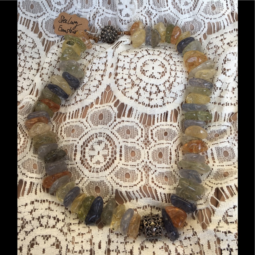 Multiple Colored Gemstone Necklace - image 2